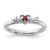 Sterling Silver Stackable Expressions Rhodium-Plated Lab-Created Ruby Heart with Arrow Ring, 2.5 mm