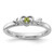 Sterling Silver Stackable Expressions Rhodium-Plated Peridot Heart with Arrow Ring, 2.5 mm