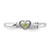 Sterling Silver Stackable Expressions Rhodium-Plated Peridot Heart with Arrow Ring, 2.5 mm - View 4