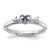 Sterling Silver Stackable Expressions Rhodium-Plated Lab-Created Sapphire Heart with Arrow Ring, 2.5 mm