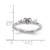 Sterling Silver Stackable Expressions Rhodium-Plated Pink Tourmaline Heart with Arrow Ring, 2.5 mm - View 5