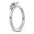 Sterling Silver Stackable Expressions Rhodium-Plated Pink Tourmaline Heart with Arrow Ring, 2.5 mm - View 6