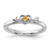 Sterling Silver Stackable Expressions Rhodium-Plated Citrine Heart with Arrow Ring, 2.5 mm