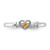 Sterling Silver Stackable Expressions Rhodium-Plated Citrine Heart with Arrow Ring, 2.5 mm - View 4