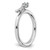 Sterling Silver Stackable Expressions Rhodium-Plated White Topaz Key Ring, 2.5 mm - View 6