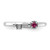 Sterling Silver Stackable Expressions Rhodium-Plated Lab-Created Ruby and White Topaz Key Ring, 2.5 mm - View 4