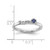 Sterling Silver Stackable Expressions Rhodium-Plated Lab-Created Sapphire and White Topaz Key Ring, 2.5 mm - View 5