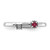 Sterling Silver Stackable Expressions Rhodium-Plated Pink Tourmaline and White Topaz Key Ring, 2.5 mm - View 4