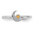 Sterling Silver Stackable Expressions Rhodium-Plated Citrine Moon Ring, 2.5 mm - View 4