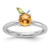 Sterling Silver Stackable Expressions Rhodium-Plated Citrine Peridot Orange Ring, 2.5 mm