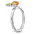Sterling Silver Stackable Expressions Rhodium-Plated Citrine Peridot Orange Ring, 2.5 mm - View 4