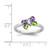 Rhodium-Plated Sterling Silver Stackable Expressions Amethyst & Peridot Butterfly Ring, 2.25 mm - View 5
