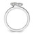 Rhodium-Plated Sterling Silver Stackable Expressions Aquamarine Double Heart Ring, 2.25 mm - View 2