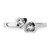 Rhodium-Plated Sterling Silver Stackable Expressions White Topaz Double Heart Ring, 2.25 mm - View 4