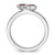 Rhodium-Plated Sterling Silver Stackable Expressions Pink Tourmaline Double Heart Ring, 2.25 mm - View 2