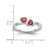 Rhodium-Plated Sterling Silver Stackable Expressions Pink Tourmaline Double Heart Ring, 2.25 mm - View 5