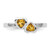 Rhodium-Plated Sterling Silver Stackable Expressions Citrine Double Heart Ring, 2.25 mm - View 4