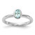 Rhodium-Plated Sterling Silver Stackable Expressions Oval Aquamarine Ring, 2.25 mm