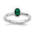 Rhodium-Plated Sterling Silver Stackable Expressions Oval Lab-Created Emerald Ring, 2.25 mm