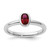 Rhodium-Plated Sterling Silver Stackable Expressions Oval Lab-Created Ruby Ring, 2.25 mm