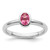 Rhodium-Plated Sterling Silver Stackable Expressions Oval Pink Tourmaline Ring, 2.25 mm