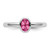 Rhodium-Plated Sterling Silver Stackable Expressions Oval Pink Tourmaline Ring, 2.25 mm - View 4