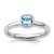 Rhodium-Plated Sterling Silver Stackable Expressions Cushion Cut Aquamarine Ring, 2.25 mm