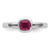 Rhodium-Plated Sterling Silver Stackable Expressions Cushion Cut Lab-Created Ruby Ring, 2.25 mm - View 4