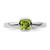 Rhodium-Plated Sterling Silver Stackable Expressions Cushion Cut Peridot Ring, 2.25 mm - View 4