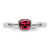 Rhodium-Plated Sterling Silver Stackable Expressions Cushion Cut Pink Tourmaline Ring, 2.25 mm - View 4