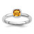 Rhodium-Plated Sterling Silver Stackable Expressions Cushion Cut Citrine Ring, 2.25 mm