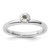 Rhodium-Plated Sterling Silver Stackable Expressions High 4 mm Round White Topaz Ring