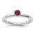 Rhodium-Plated Sterling Silver Stackable Expressions High 4 mm Round Lab-Created Ruby Ring