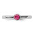 Rhodium-Plated Sterling Silver Stackable Expressions High 4 mm Round Pink Tourmaline Ring - View 4