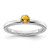 Rhodium-Plated Sterling Silver Stackable Expressions High 4 mm Round Citrine Ring