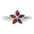 Rhodium-Plated Sterling Silver Stackable Expressions Garnet Flower Ring, 2.25 mm - View 4