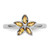 Rhodium-Plated Sterling Silver Stackable Expressions Citrine Flower Ring, 2.25 mm - View 4