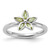 Rhodium-Plated Sterling Silver Stackable Expressions Peridot Flower Ring, 2.25 mm