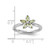 Rhodium-Plated Sterling Silver Stackable Expressions Peridot Flower Ring, 2.25 mm - View 5