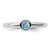 Rhodium-Plated Sterling Silver Stackable Expressions Low 4 mm Round Aquamarine Ring - View 4