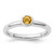 Rhodium-Plated Sterling Silver Stackable Expressions Low 4 mm Round Citrine Ring