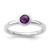Rhodium-Plated Sterling Silver Stackable Expressions Low 5 mm Round Amethyst Ring