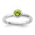 Rhodium-Plated Sterling Silver Stackable Expressions Low 5 mm Round Peridot Ring