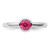 Rhodium-Plated Sterling Silver Stackable Expressions Low 5 mm Round Pink Tourmaline Ring - View 4