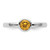 Rhodium-Plated Sterling Silver Stackable Expressions Low 5 mm Round Citrine Ring - View 4