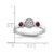 Sterling Silver Stackable Expressions Dbl Round Rhodium-Plated. Garnet & 0.05ct Diamond. Ring, 2.25 mm - View 5