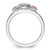 Rhodium-Plated Sterling Silver Stackable Expressions Dbl Round Pink Tourm & 0.05ct Diamond. Ring, 2.25 mm - View 2