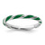 Rhodium-Plated Sterling Silver Stackable Expressions Twisted Green Enameled Ring, 2.4 mm