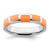 Rhodium-Plated Sterling Silver Stackable Expressions Polished Orange Enameled Ring, 4.5 mm