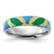 Rhodium-Plated Sterling Silver Stackable Expressions Polished Multi Color Enameled Ring, 4.5 mm